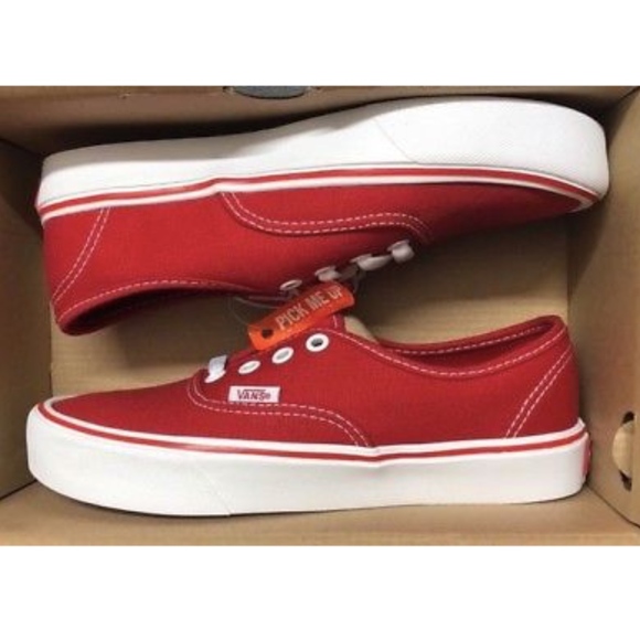 red canvas vans